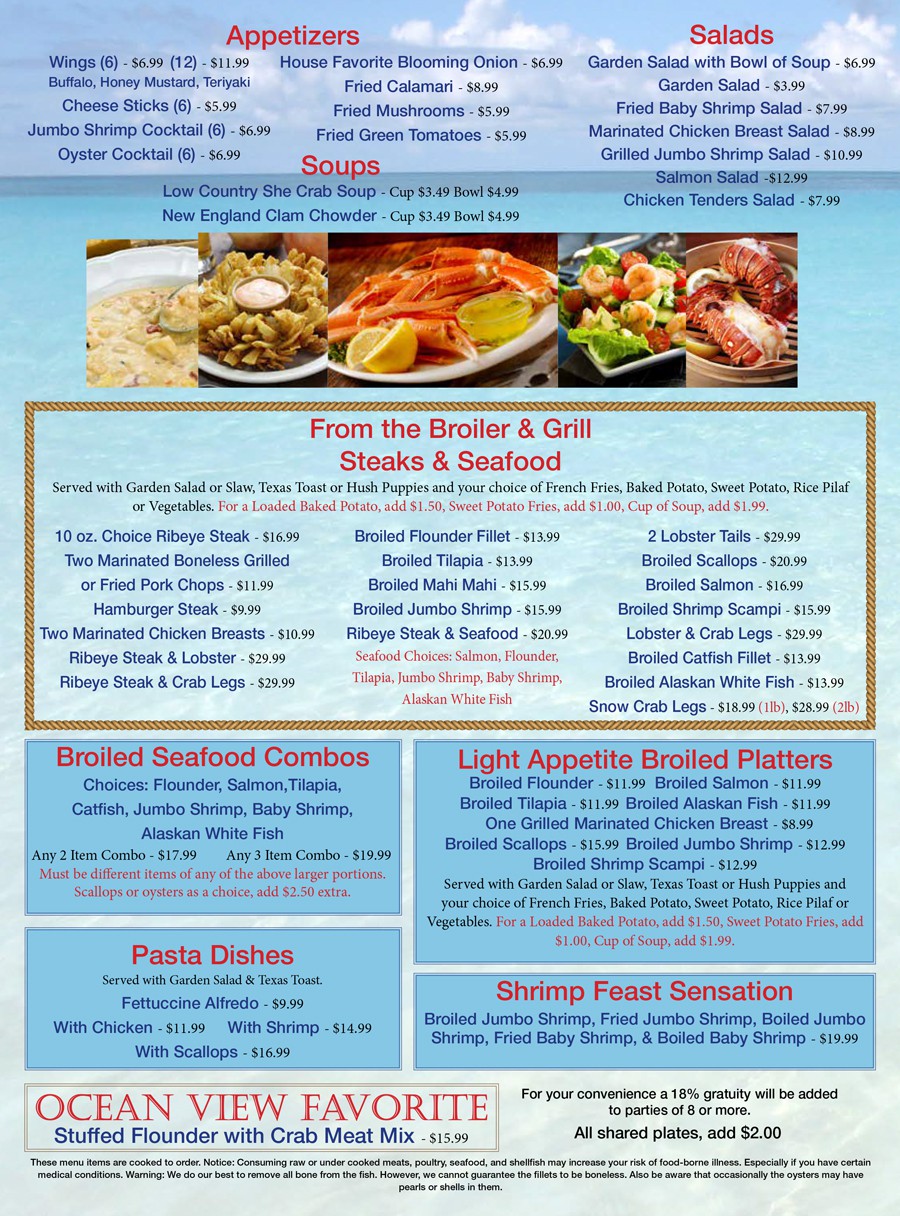 Ocean View Seafood 100 Knox Abbott Drive